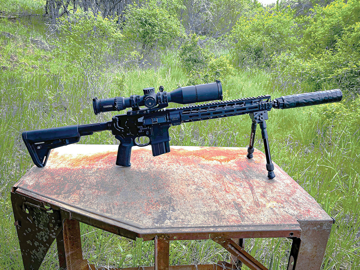 The test rifle was Primary Weapons Systems’ MK1-M2R-6ARC-14-PW – MK114 MOD M-2 for short. It was chambered in the AR-15-optimized 6mm ARC, which paired well with the 14.5-inch barrel (with pinned/welded muzzle brake to create a non-NFA overall length of 16.1 inches).
